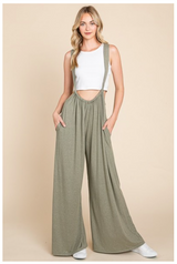 Vanilla Bay Solid DTY Brushed Oversized Suspender Jumpsuit