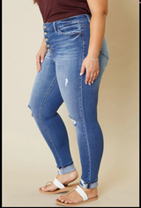 KanCan HIGH RISE BUTTON FLY ANKLE SKINNY - KC7117M-P
