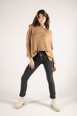 Waffle Knit Dolman Sleeve Top