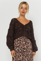 Olivaceous Sweater Cardigan In Brown