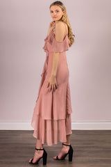 Cold Shoulder Wrap Dress
