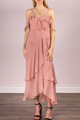 Cold Shoulder Wrap Dress