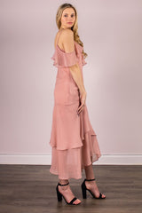 Cold Shoulder Wrap Dress