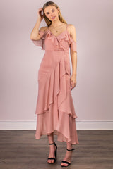 Cold Shoulder Wrap Dress