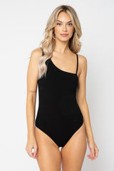 Olivaceous One Shoulder Bodysuit In Black