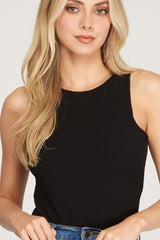 Halter Rib Knit Bodysuit