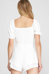 Short Puff Sleeve Romper