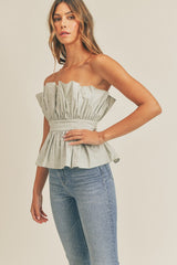 Tube Top With Fitted Waistband