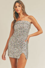 Sequin Tube Top Mini Dress