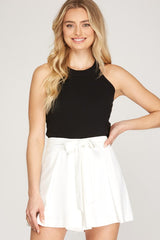 Woven Pleated Shorts
