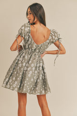 Floral Puff Sleeve Babydoll Mini Dress