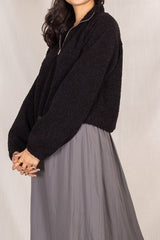 Cropped Pullover With Zipper