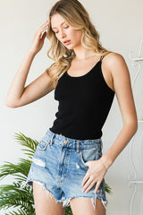 HEYSON Open Back Ribbed Bodysuit