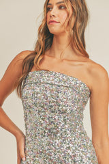 Sequin Tube Top Mini Dress