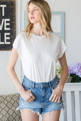 Solid Basic Round Neck Short Sleeve Bodysuit