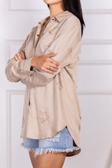 Star Patch Button Up Top
