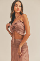 Ruffle Crop Top and Maxi Skirt Set