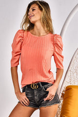BiBi Coral Puff Sleeve