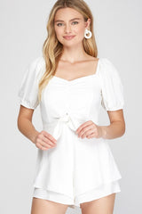 Short Puff Sleeve Romper
