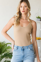 HEYSON Open Back Ribbed Bodysuit