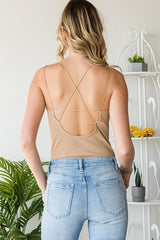 HEYSON Open Back Ribbed Bodysuit