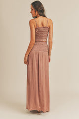 Ruffle Crop Top and Maxi Skirt Set