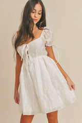 Floral Puff Sleeve Babydoll Mini Dress