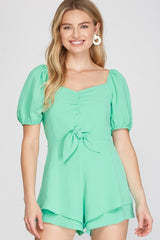 Short Puff Sleeve Romper