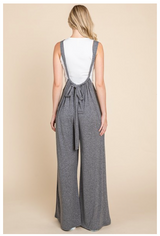 Vanilla Bay Solid DTY Brushed Oversized Suspender Jumpsuit