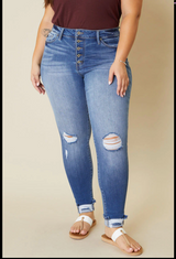 KanCan HIGH RISE BUTTON FLY ANKLE SKINNY - KC7117M-P