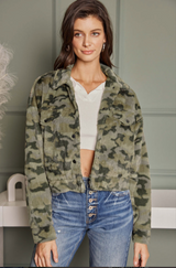 KanCan DROP SHOULDER CAMO JACKET