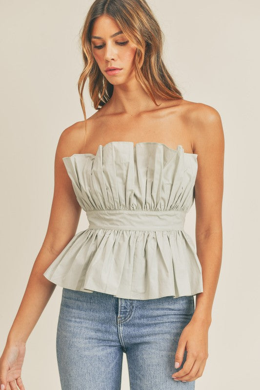 Tube Top With Fitted Waistband
