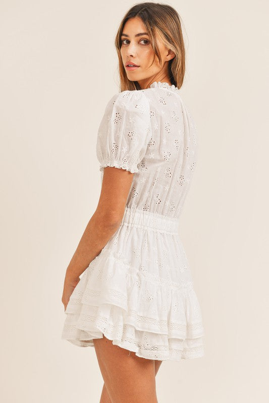 Lace Mini Ruffle Tier Dress