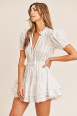 Lace Mini Ruffle Tier Dress