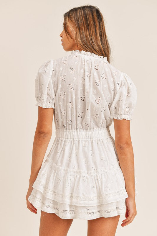 Lace Mini Ruffle Tier Dress