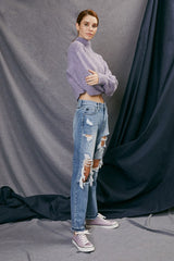 Kancan High Rise Distressed Denim Jeans