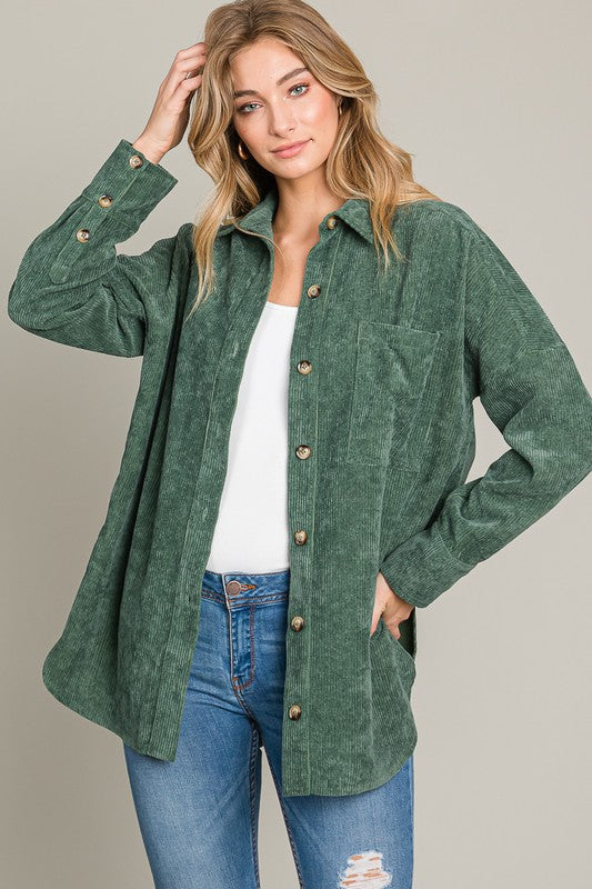 Oversized Cordroy Button Down Shirt